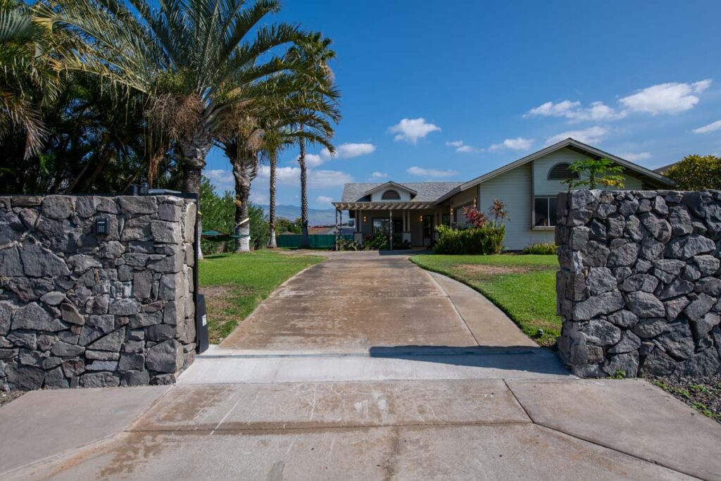 Gated entrance to home for sale in Big Island