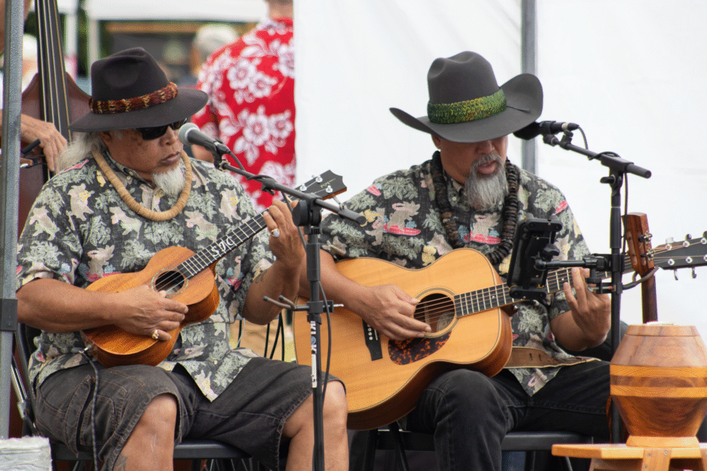 Musicians at Waimea cherry blossom festival 2026